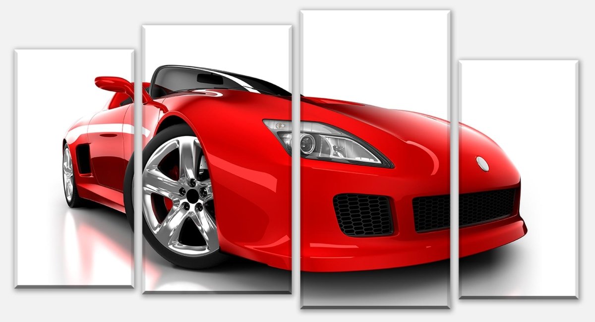 Leinwandbild Mehrteiler Roter Sportwagen M0371 Leinwandbild Mehrteiler Roter Sportwagen M0371