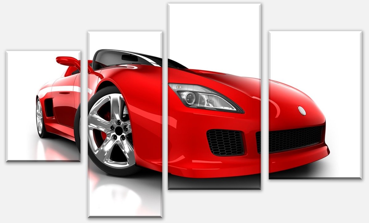Leinwandbild Mehrteiler Roter Sportwagen M0371 Leinwandbild Mehrteiler Roter Sportwagen M0371