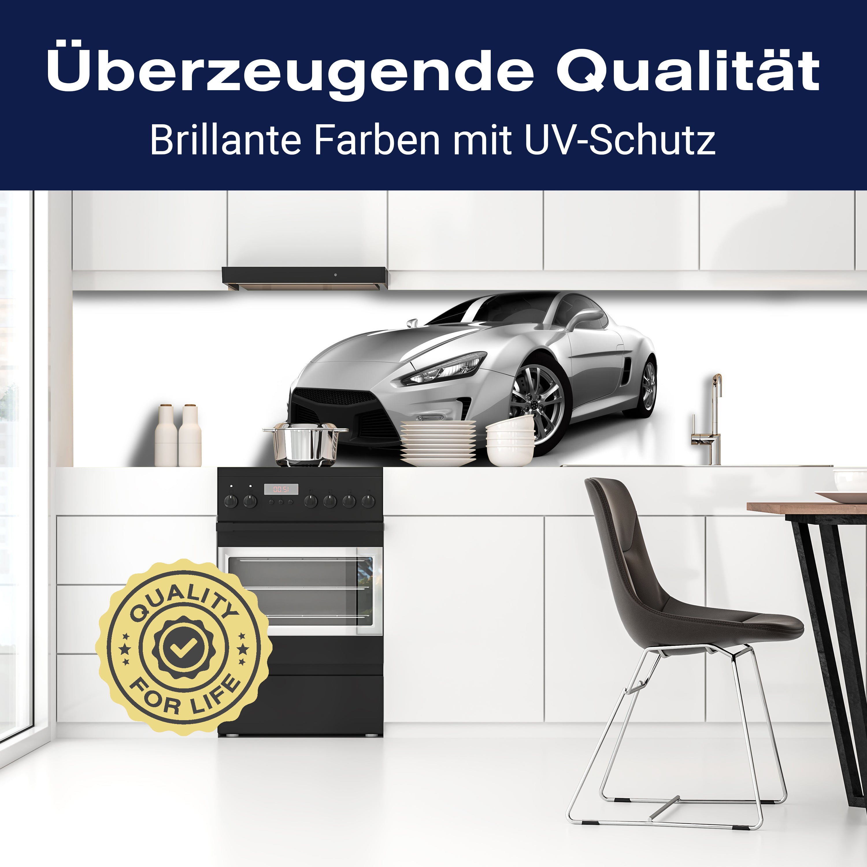 Küchenrückwand Silberner Sportwagen M0372 entdecken - Bild 2 Küchenrückwand Silberner Sportwagen M0372 entdecken - Bild 2