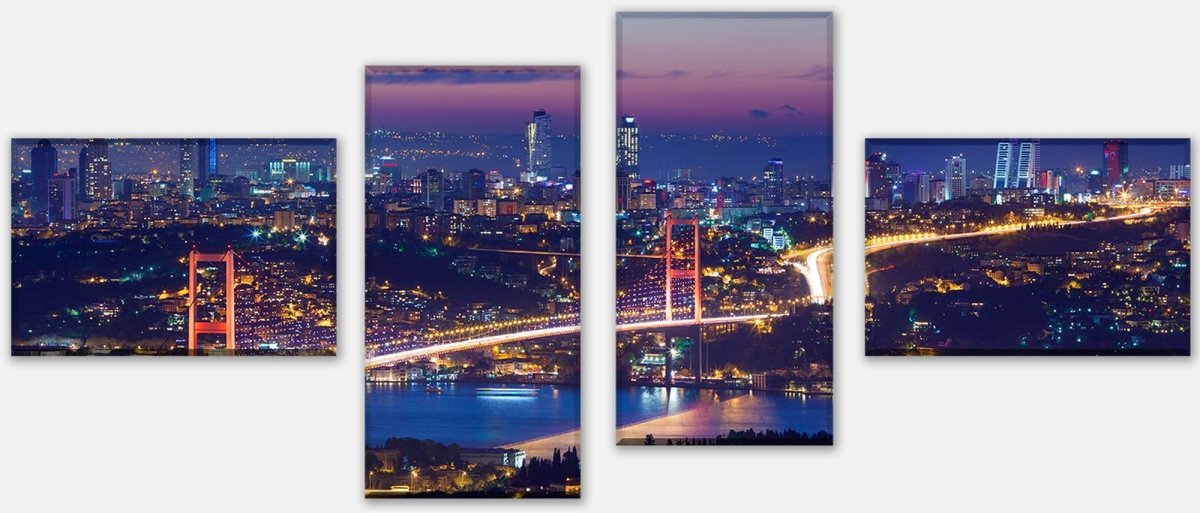 Leinwandbild Mehrteiler Istanbul bei Nacht M0374 Leinwandbild Mehrteiler Istanbul bei Nacht M0374