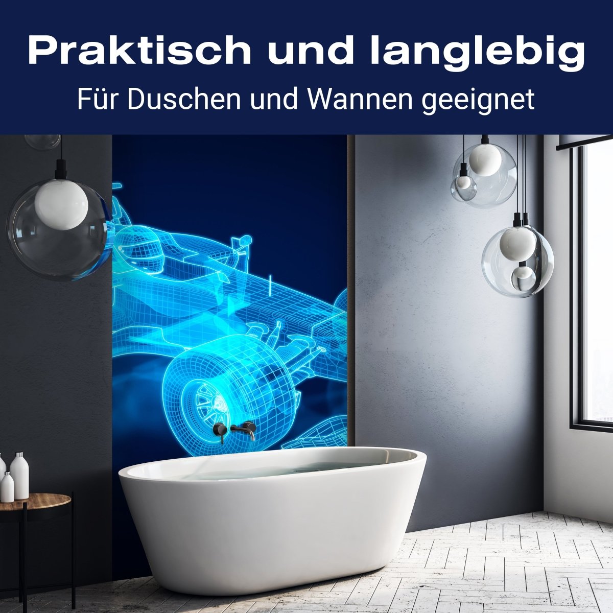 Duschwand Rennwagen Gitternetz M0377 entdecken - Bild 3 Duschwand Rennwagen Gitternetz M0377 entdecken - Bild 3