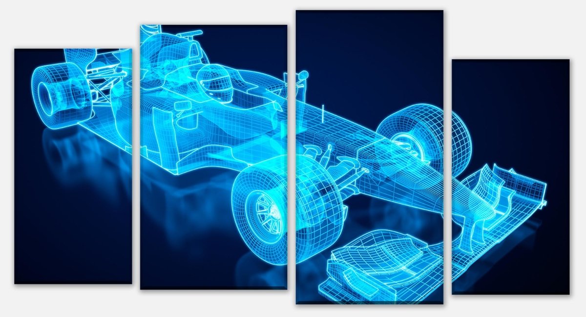 Leinwandbild Mehrteiler Rennwagen Gitternetz M0377 Leinwandbild Mehrteiler Rennwagen Gitternetz M0377