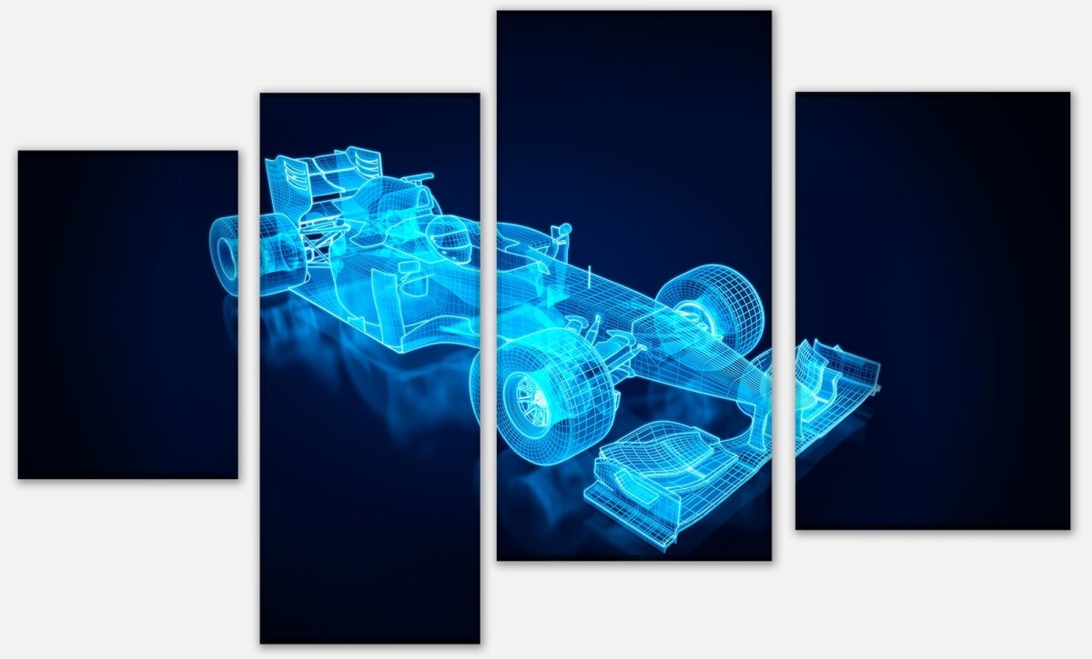 Leinwandbild Mehrteiler Rennwagen Gitternetz M0377 Leinwandbild Mehrteiler Rennwagen Gitternetz M0377