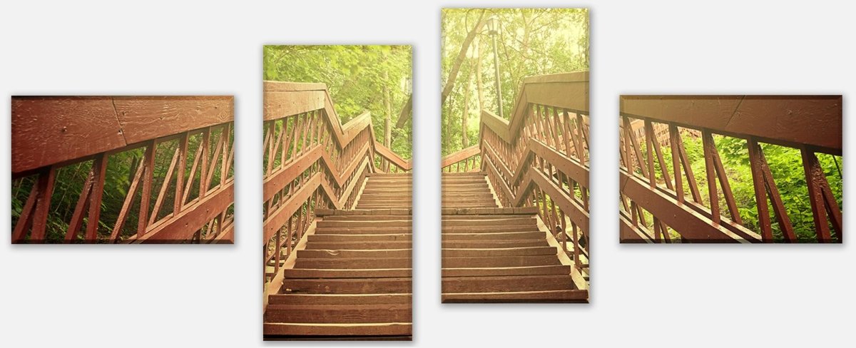 Leinwandbild Mehrteiler Gartentreppe M0379 Leinwandbild Mehrteiler Gartentreppe M0379