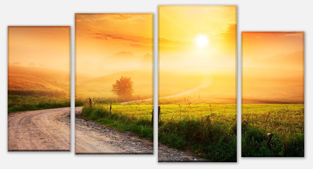 Leinwandbild Mehrteiler Weg im Morgendunst M0384 Leinwandbild Mehrteiler Weg im Morgendunst M0384