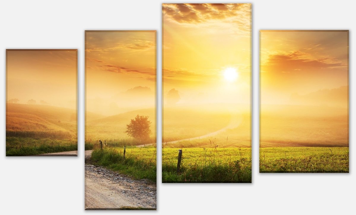 Leinwandbild Mehrteiler Weg im Morgendunst M0384 Leinwandbild Mehrteiler Weg im Morgendunst M0384