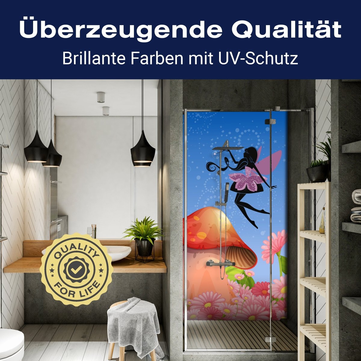 Duschwand Fee im Blumenfeld M0392 entdecken - Bild 2 Duschwand Fee im Blumenfeld M0392 entdecken - Bild 2