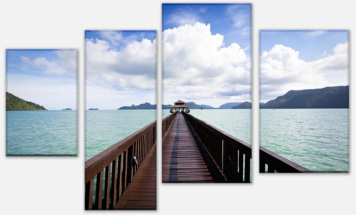 Leinwandbild Mehrteiler Hölzerner Steg M0395 Leinwandbild Mehrteiler Hölzerner Steg M0395