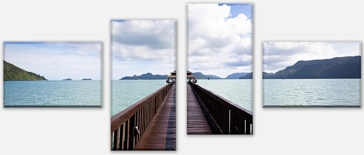 Leinwandbild Mehrteiler Hölzerner Steg M0395 Leinwandbild Mehrteiler Hölzerner Steg M0395