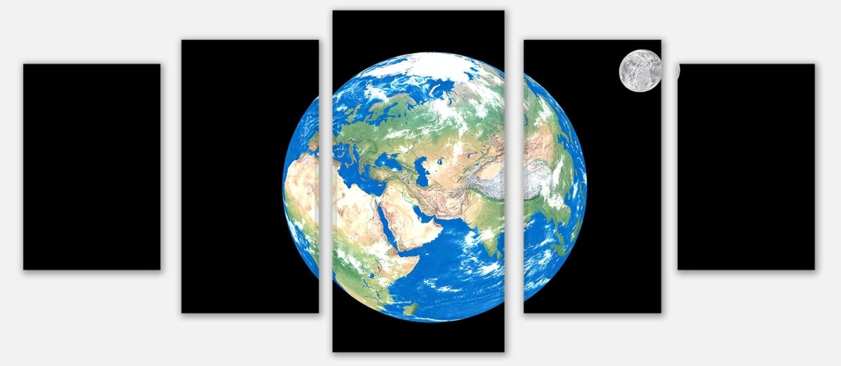 Leinwandbild Mehrteiler Erde mit Mond M0402 entdecken - Bild 1 Leinwandbild Mehrteiler Erde mit Mond M0402 entdecken - Bild 1