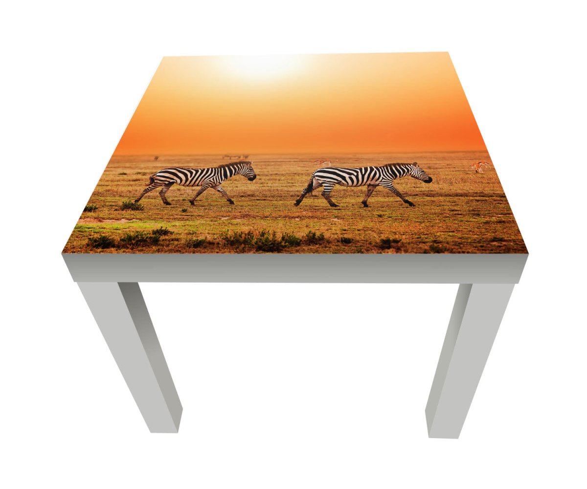 Beistelltisch Zebras in der Savanne M0403 entdecken - Bild 1 Beistelltisch Zebras in der Savanne M0403 entdecken - Bild 1