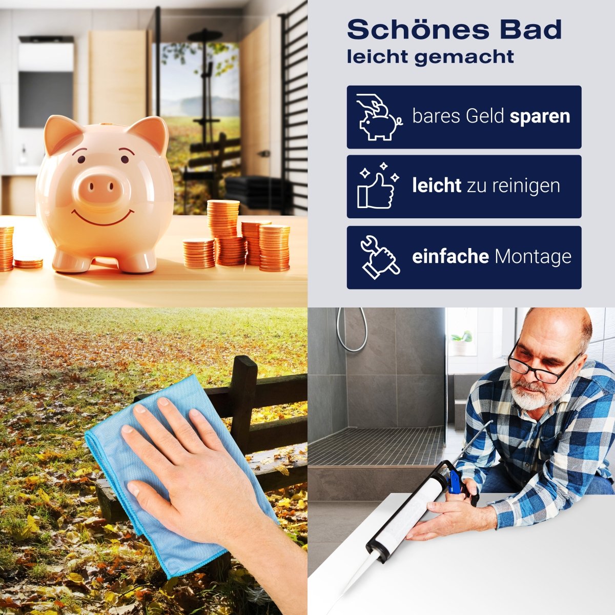 Duschwand Parkbank im Herbst M0415 entdecken - Bild 7 Duschwand Parkbank im Herbst M0415 entdecken - Bild 7