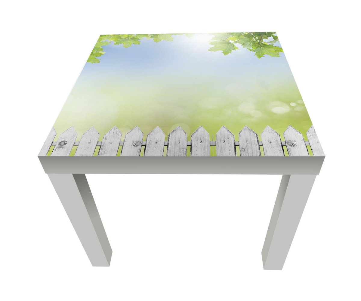 Beistelltisch Weißer Zaun mit Ahornzweigen M0419 entdecken - Bild 1 Beistelltisch Weißer Zaun mit Ahornzweigen M0419 entdecken - Bild 1