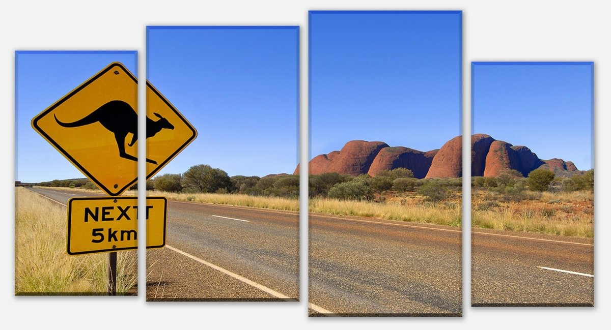Leinwandbild Mehrteiler Känguruschild M0421 Leinwandbild Mehrteiler Känguruschild M0421