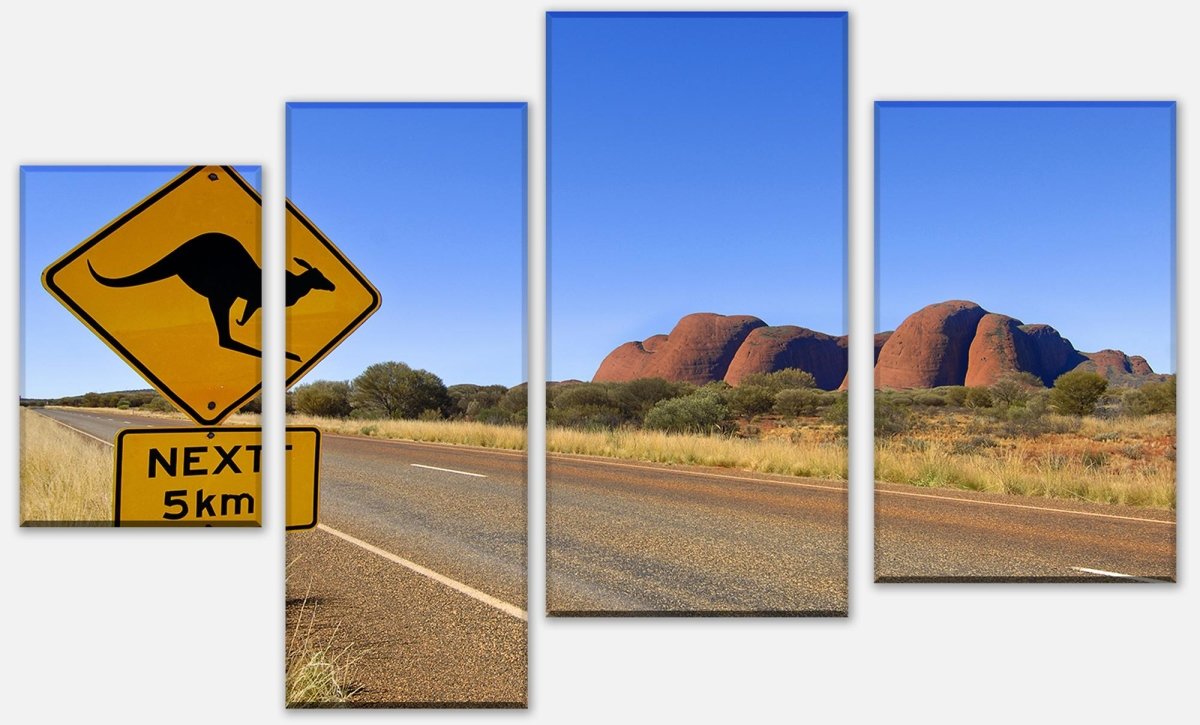 Leinwandbild Mehrteiler Känguruschild M0421 Leinwandbild Mehrteiler Känguruschild M0421
