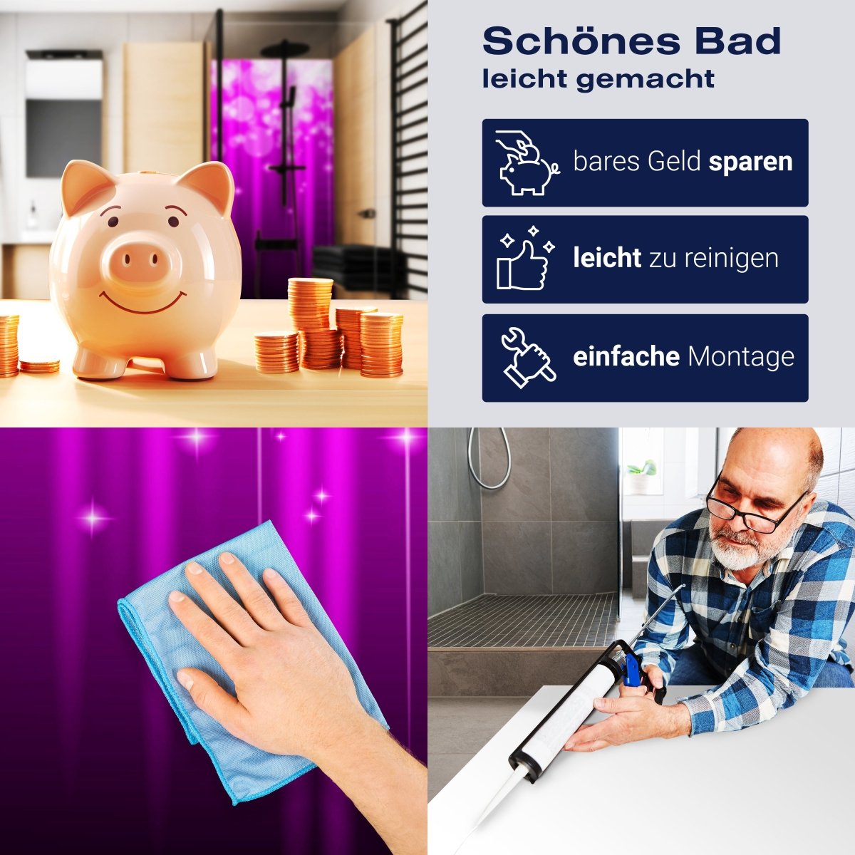 Duschwand Pinker Lichterregen M0424 entdecken - Bild 7 Duschwand Pinker Lichterregen M0424 entdecken - Bild 7