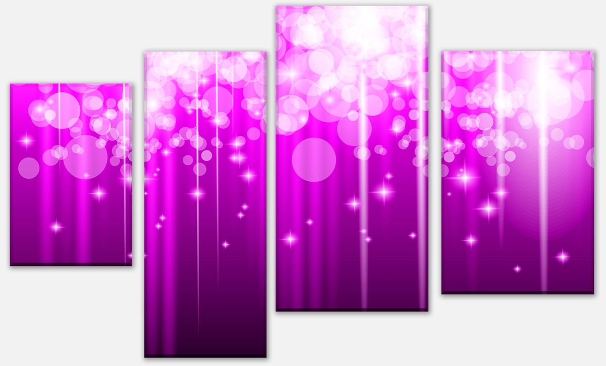 Leinwandbild Mehrteiler Pinker Lichterregen M0424 Leinwandbild Mehrteiler Pinker Lichterregen M0424