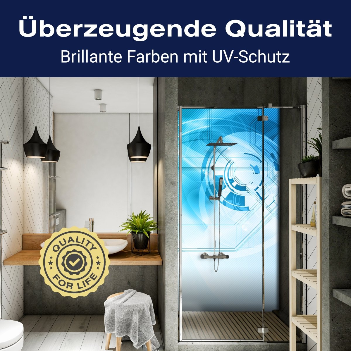 Duschwand Abstrakt Technik 2 M0428 entdecken - Bild 2 Duschwand Abstrakt Technik 2 M0428 entdecken - Bild 2