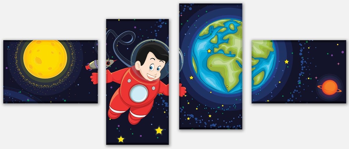 Leinwandbild Mehrteiler Junge im Weltall M0430 Leinwandbild Mehrteiler Junge im Weltall M0430