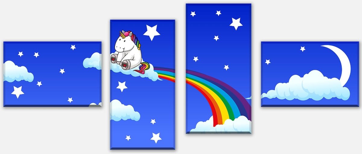 Leinwandbild Mehrteiler Regenbogen-Einhorn M0434 Leinwandbild Mehrteiler Regenbogen-Einhorn M0434