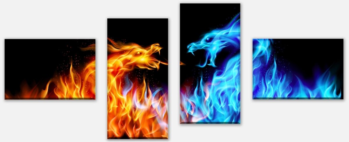 Leinwandbild Mehrteiler Feuerdrachen M0440 Leinwandbild Mehrteiler Feuerdrachen M0440