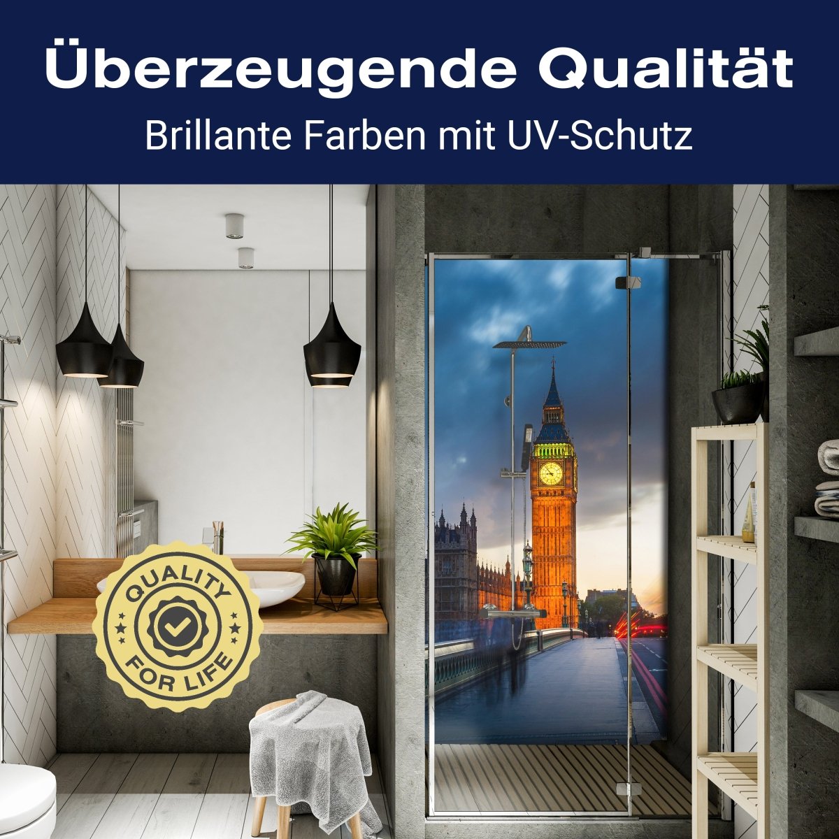 Duschwand Big Ben bei Nacht M0443 entdecken - Bild 2 Duschwand Big Ben bei Nacht M0443 entdecken - Bild 2