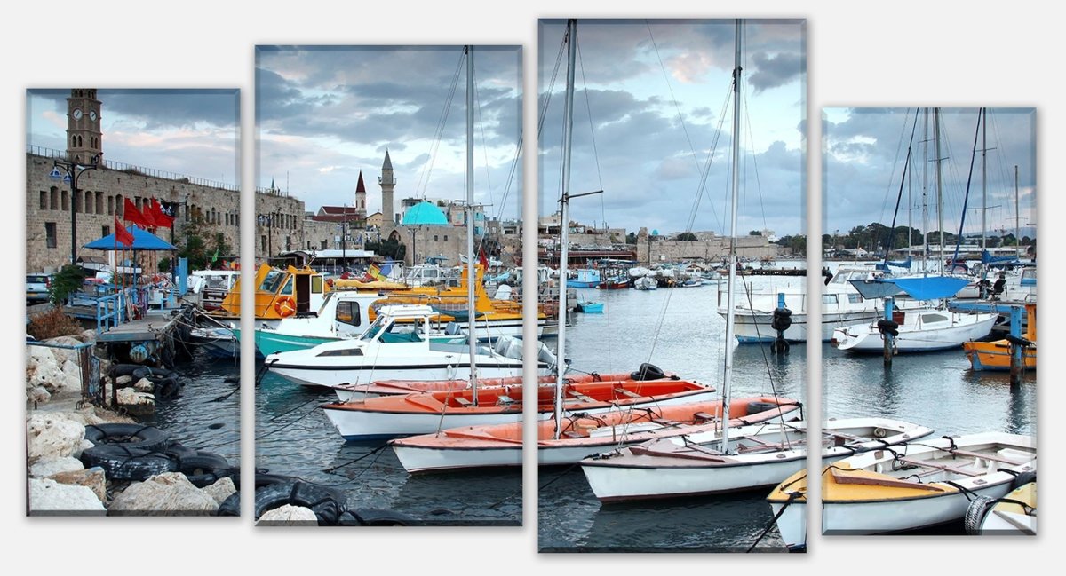 Leinwandbild Mehrteiler Israelischer Hafen M0445 Leinwandbild Mehrteiler Israelischer Hafen M0445