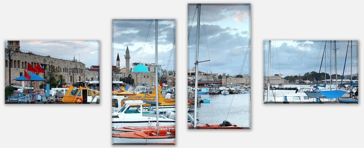 Leinwandbild Mehrteiler Israelischer Hafen M0445 Leinwandbild Mehrteiler Israelischer Hafen M0445