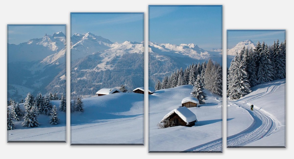 Leinwandbild Mehrteiler Winterwanderung M0455 Leinwandbild Mehrteiler Winterwanderung M0455