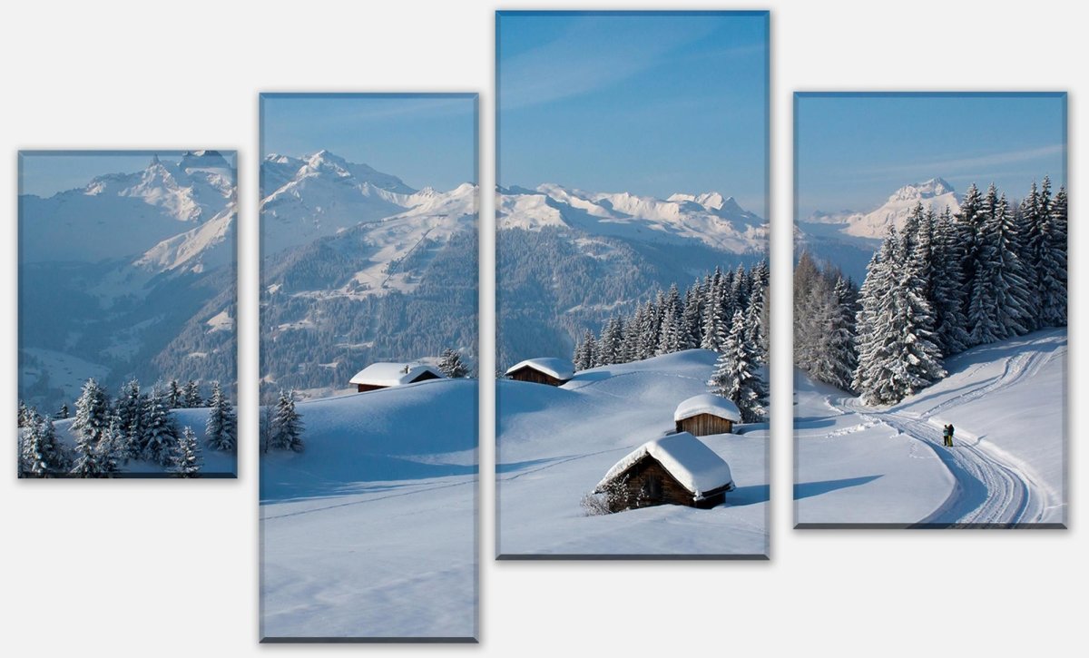 Leinwandbild Mehrteiler Winterwanderung M0455 Leinwandbild Mehrteiler Winterwanderung M0455