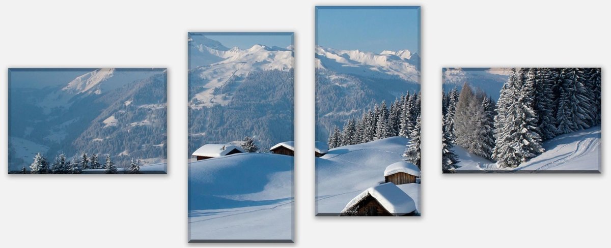 Leinwandbild Mehrteiler Winterwanderung M0455 Leinwandbild Mehrteiler Winterwanderung M0455