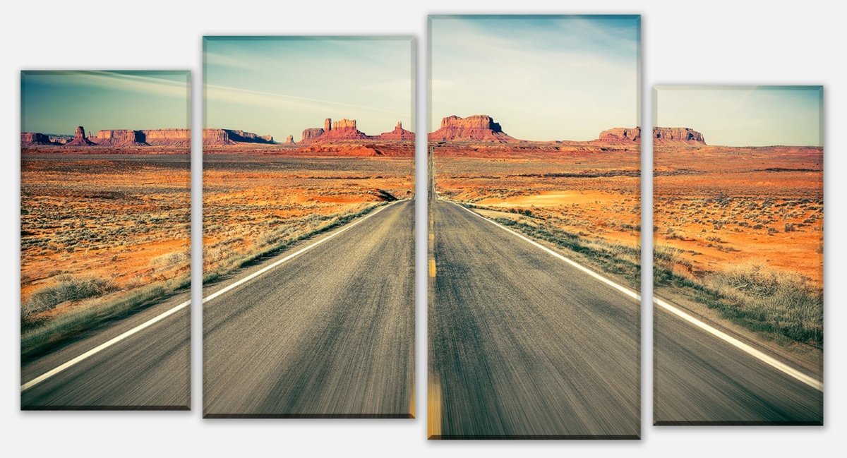 Leinwandbild Mehrteiler Highway Monument Valley M0457 Leinwandbild Mehrteiler Highway Monument Valley M0457