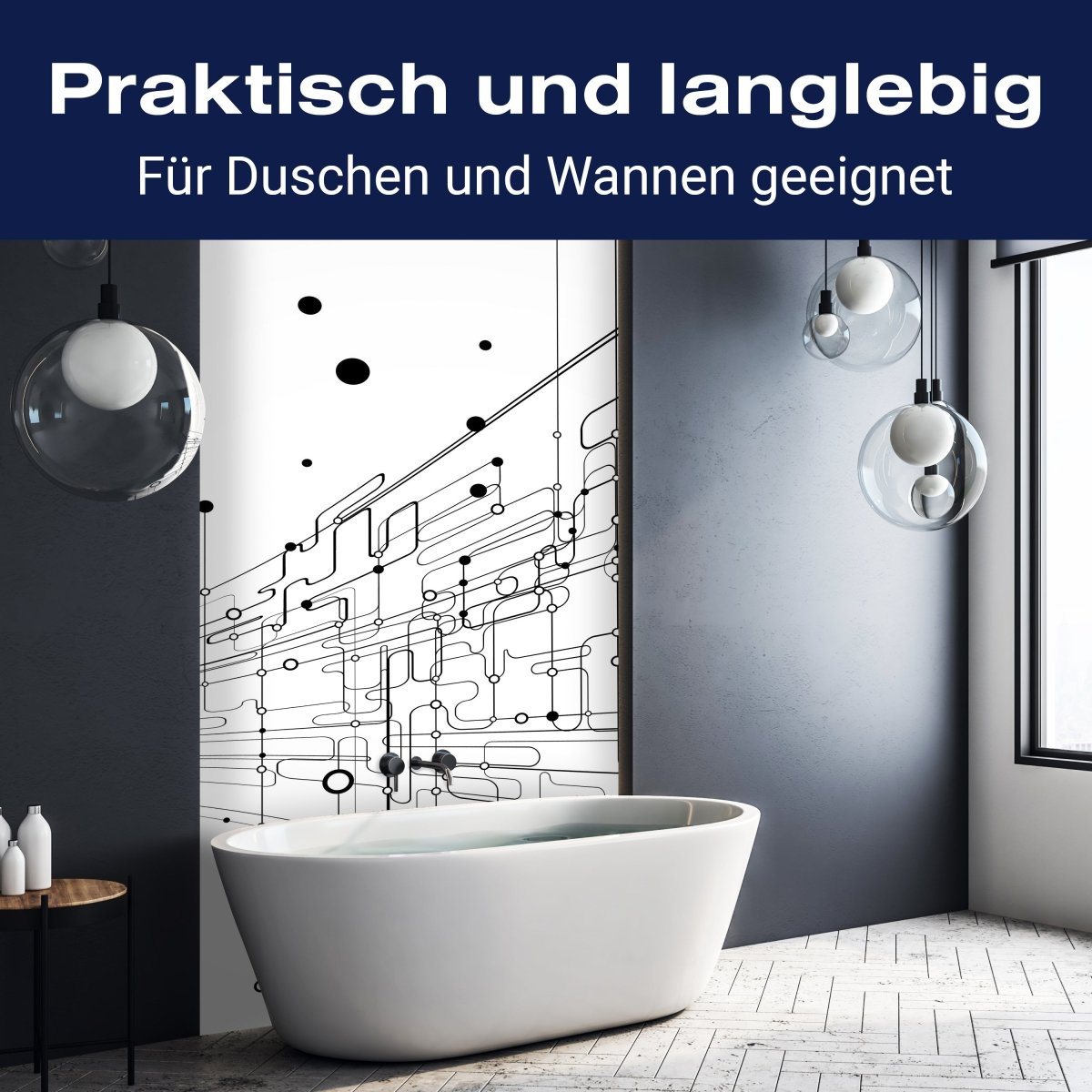 Duschwand Abstrakte Verbindungen M0463 entdecken - Bild 3 Duschwand Abstrakte Verbindungen M0463 entdecken - Bild 3