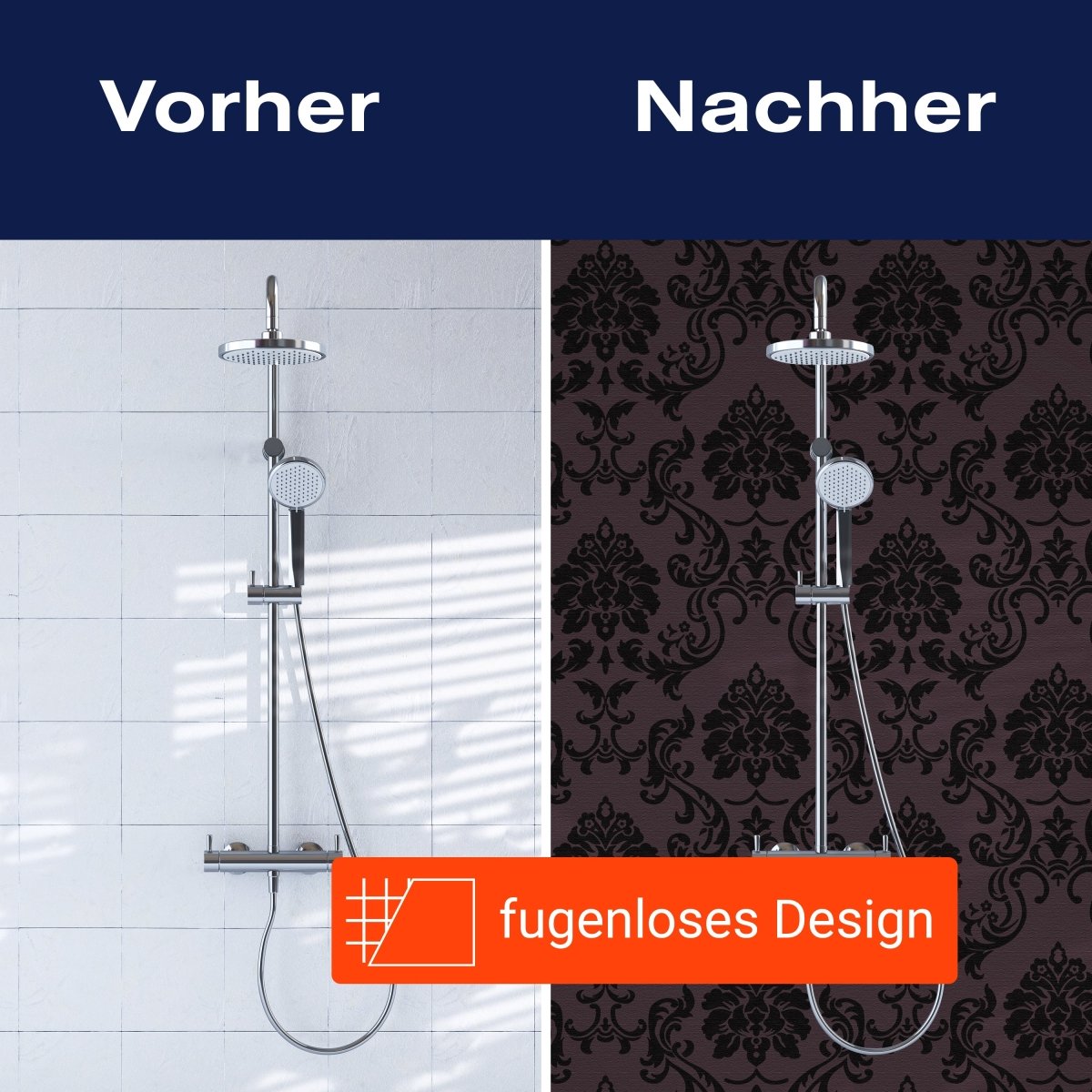 Duschwand Barockmuster Schwarz M0464 entdecken - Bild 9 Duschwand Barockmuster Schwarz M0464 entdecken - Bild 9