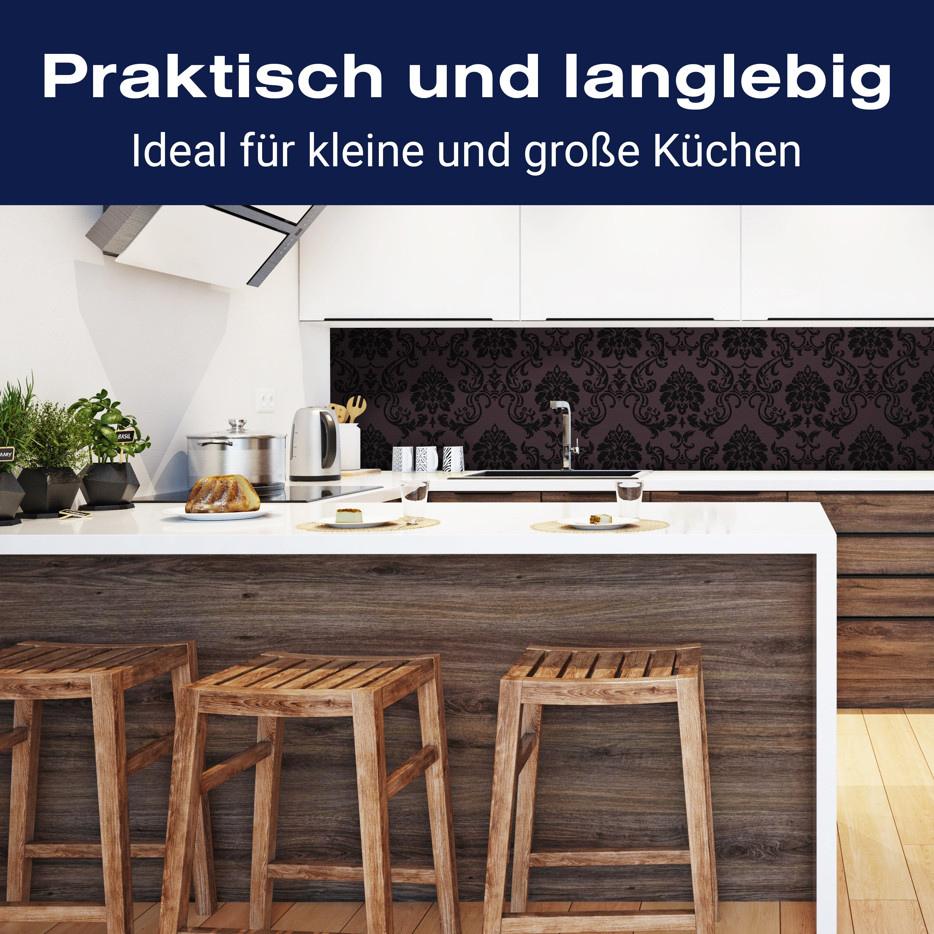 Küchenrückwand Barockmuster Schwarz M0464 entdecken - Bild 3 Küchenrückwand Barockmuster Schwarz M0464 entdecken - Bild 3