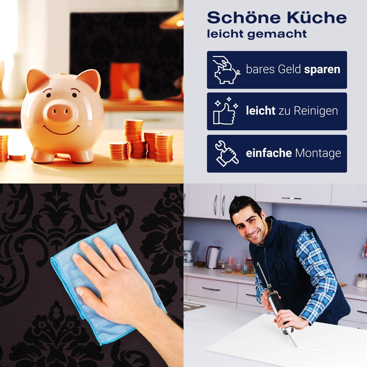 Küchenrückwand Barockmuster Schwarz M0464 entdecken - Bild 7 Küchenrückwand Barockmuster Schwarz M0464 entdecken - Bild 7