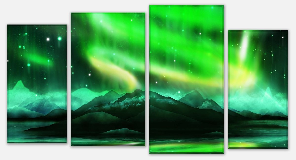 Leinwandbild Mehrteiler Grünes Nordlicht M0475 Leinwandbild Mehrteiler Grünes Nordlicht M0475