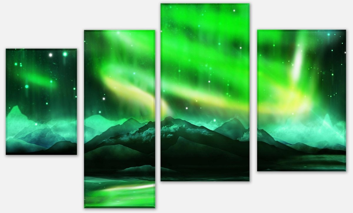 Leinwandbild Mehrteiler Grünes Nordlicht M0475 Leinwandbild Mehrteiler Grünes Nordlicht M0475