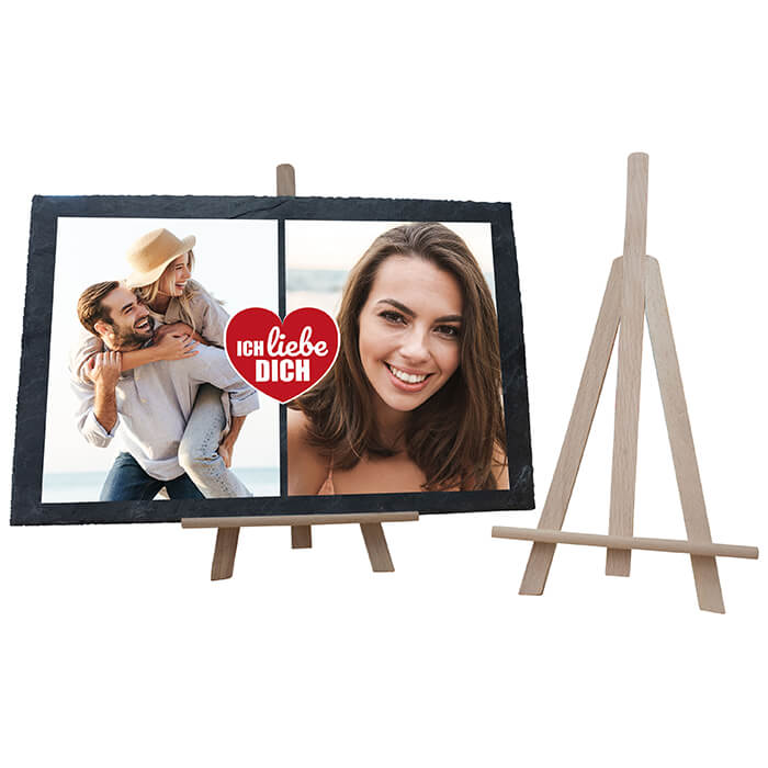 Schiefertafel mit Collage 2 Bilder Herz M0485 - Bild 4 Schiefertafel mit Collage 2 Bilder Herz M0485 - Bild 4