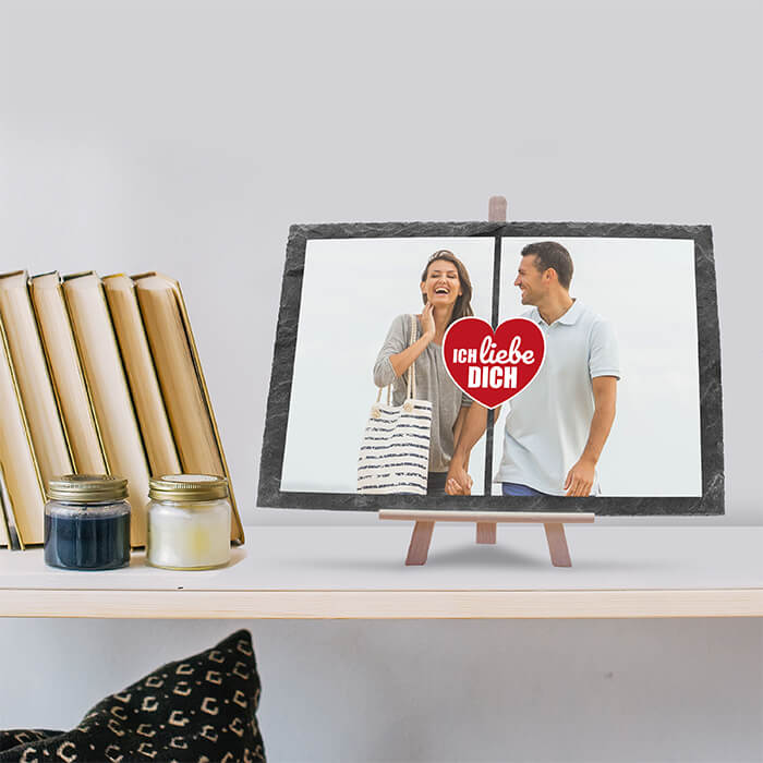 Schiefertafel mit Collage 2 Bilder Herz M0485 - Bild 6 Schiefertafel mit Collage 2 Bilder Herz M0485 - Bild 6