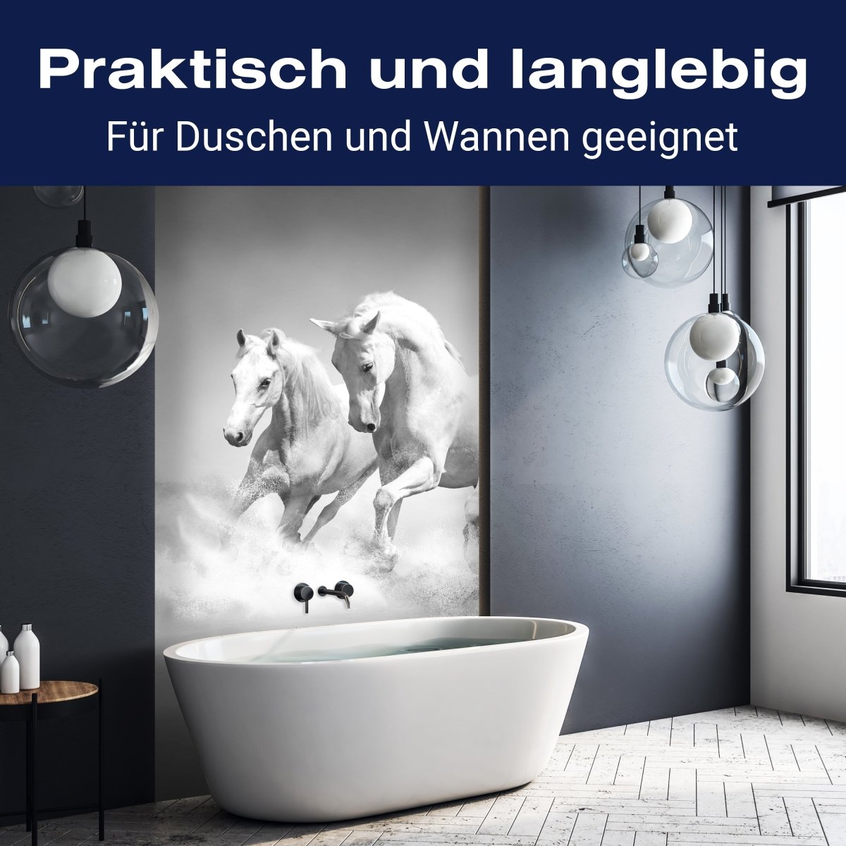 Duschwand weiße Traumpferde M0489 entdecken - Bild 3 Duschwand weiße Traumpferde M0489 entdecken - Bild 3