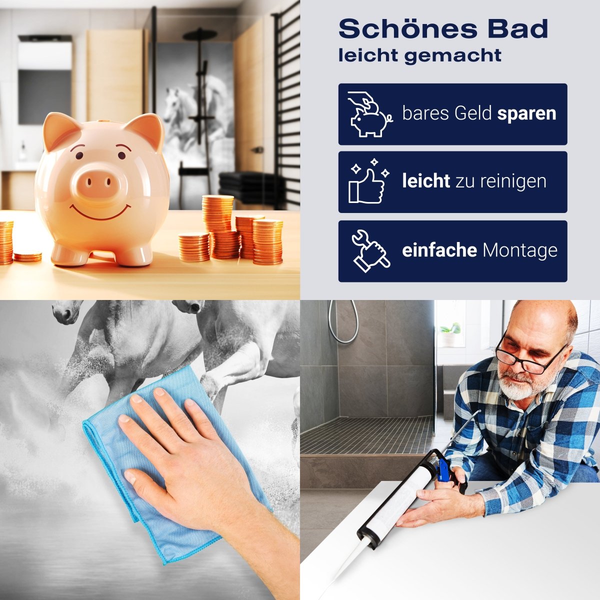 Duschwand weiße Traumpferde M0489 entdecken - Bild 7 Duschwand weiße Traumpferde M0489 entdecken - Bild 7