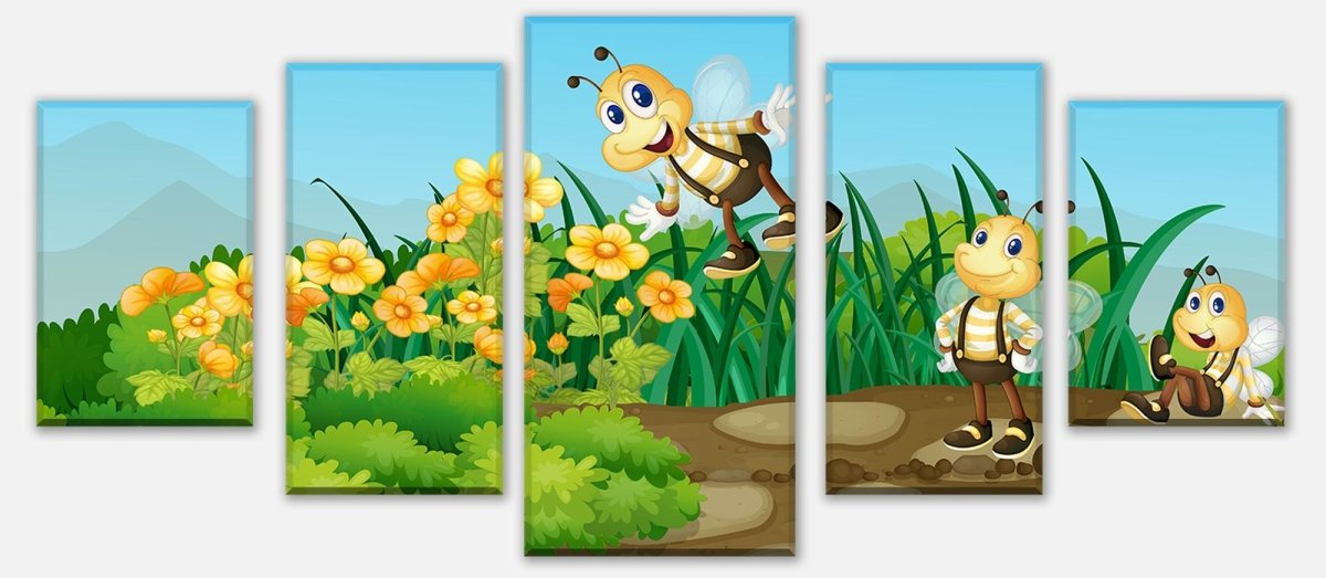 Leinwandbild Mehrteiler Bienen im Garten M0498 entdecken - Bild 1 Leinwandbild Mehrteiler Bienen im Garten M0498 entdecken - Bild 1