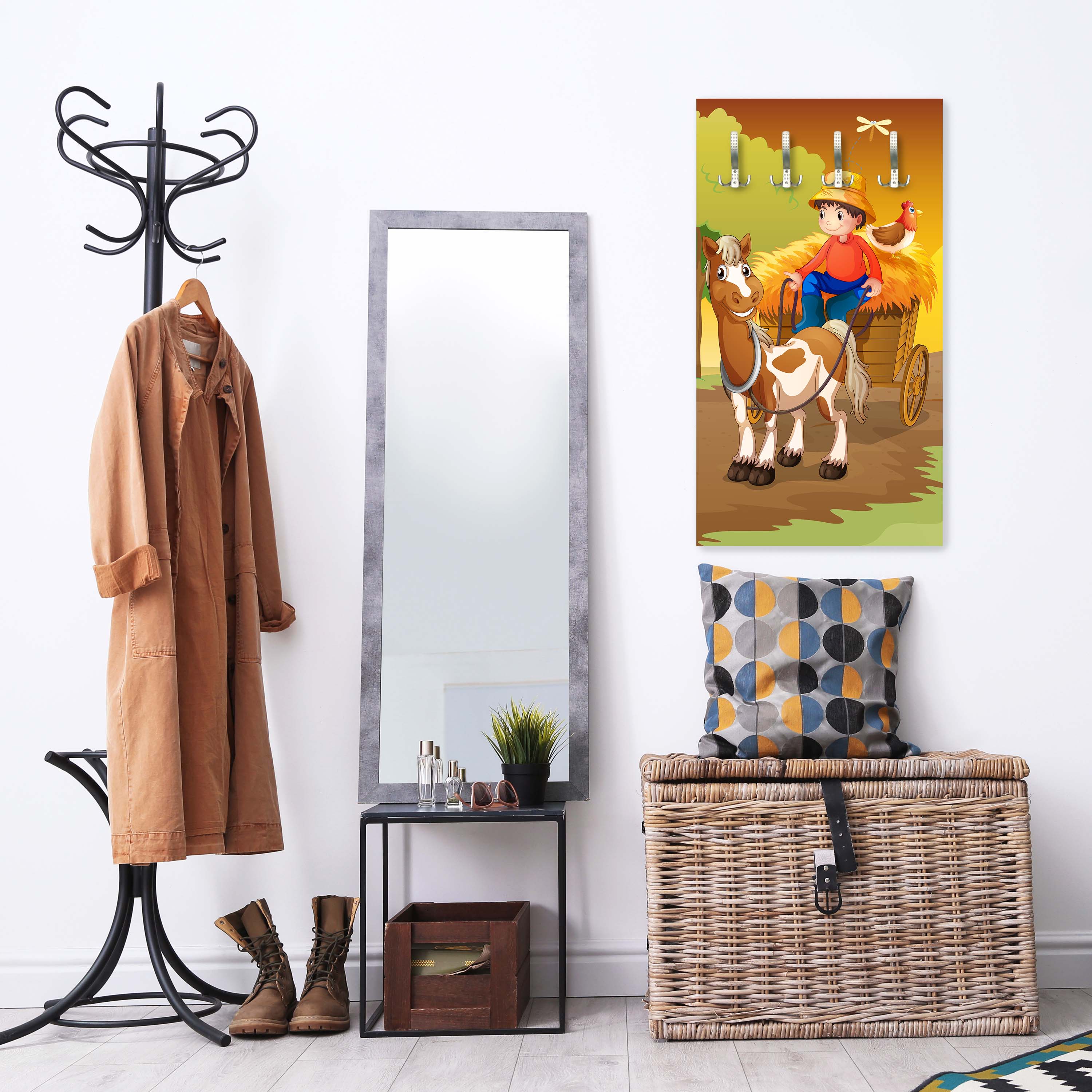 Garderobe Farmer mit Pferdekutsche M0499 entdecken - Bild 5 Garderobe Farmer mit Pferdekutsche M0499 entdecken - Bild 5