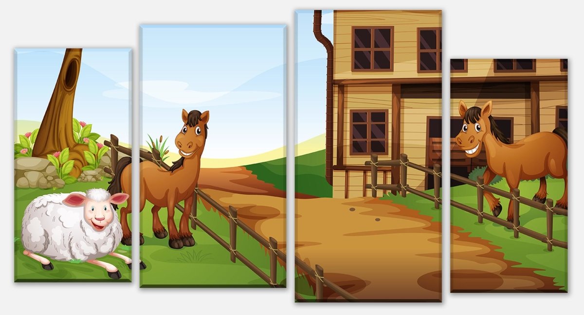 Leinwandbild Mehrteiler Pferdefarm M0501 Leinwandbild Mehrteiler Pferdefarm M0501