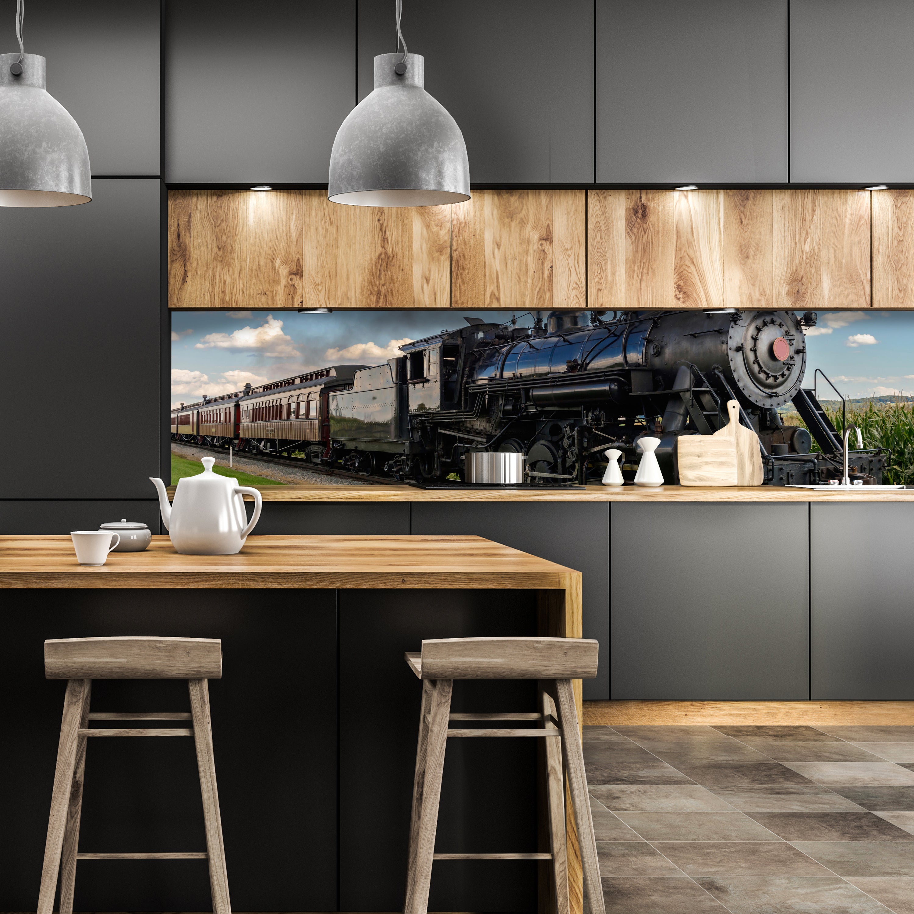 Küchenrückwand Alte Dampflock M0516 entdecken - Bild 1 Küchenrückwand Alte Dampflock M0516 entdecken - Bild 1