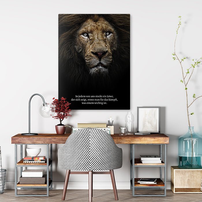 Leinwandbild In jedem steckt ein Löwe Hochformat M0517 kaufen - Bild 2 Leinwandbild In jedem steckt ein Löwe Hochformat M0517 kaufen - Bild 2