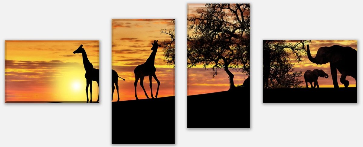 Leinwandbild Mehrteiler Tiere im Abendrot M0518 Leinwandbild Mehrteiler Tiere im Abendrot M0518