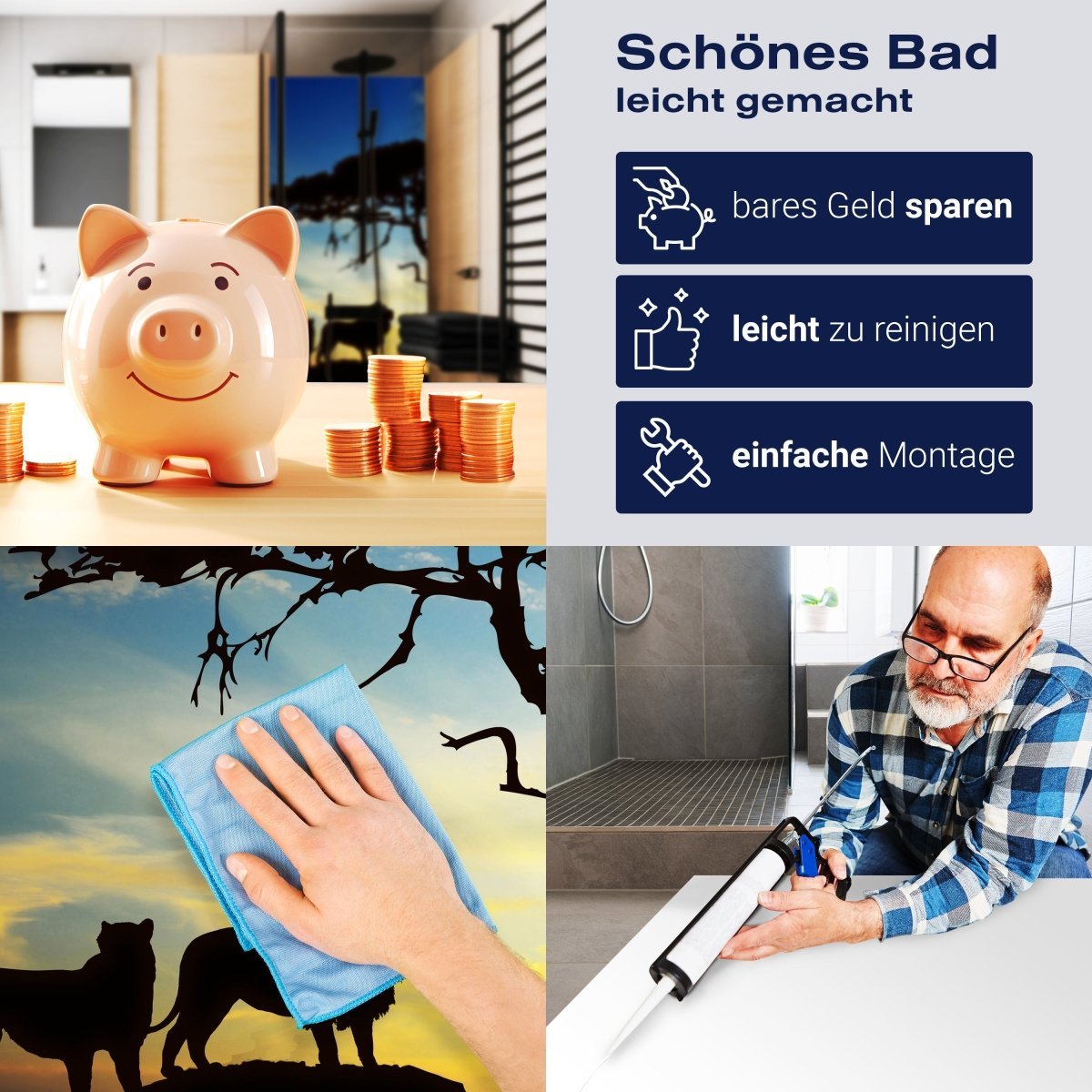 Duschwand Afrikanische Schatten M0521 entdecken - Bild 7 Duschwand Afrikanische Schatten M0521 entdecken - Bild 7