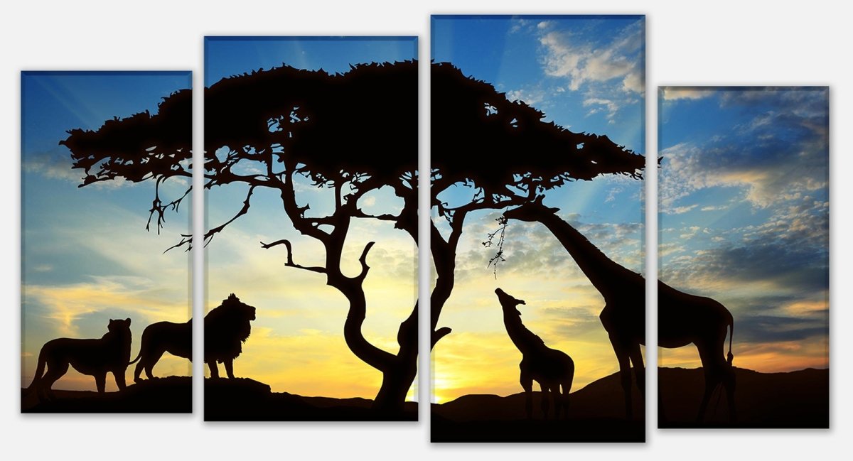 Leinwandbild Mehrteiler Afrikanische Schatten M0521 Leinwandbild Mehrteiler Afrikanische Schatten M0521